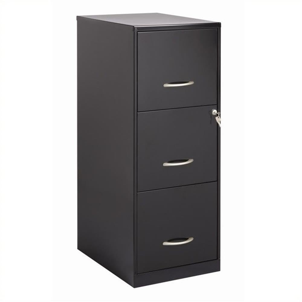 3 Drawer Black Metal Filing Cabinet C623923