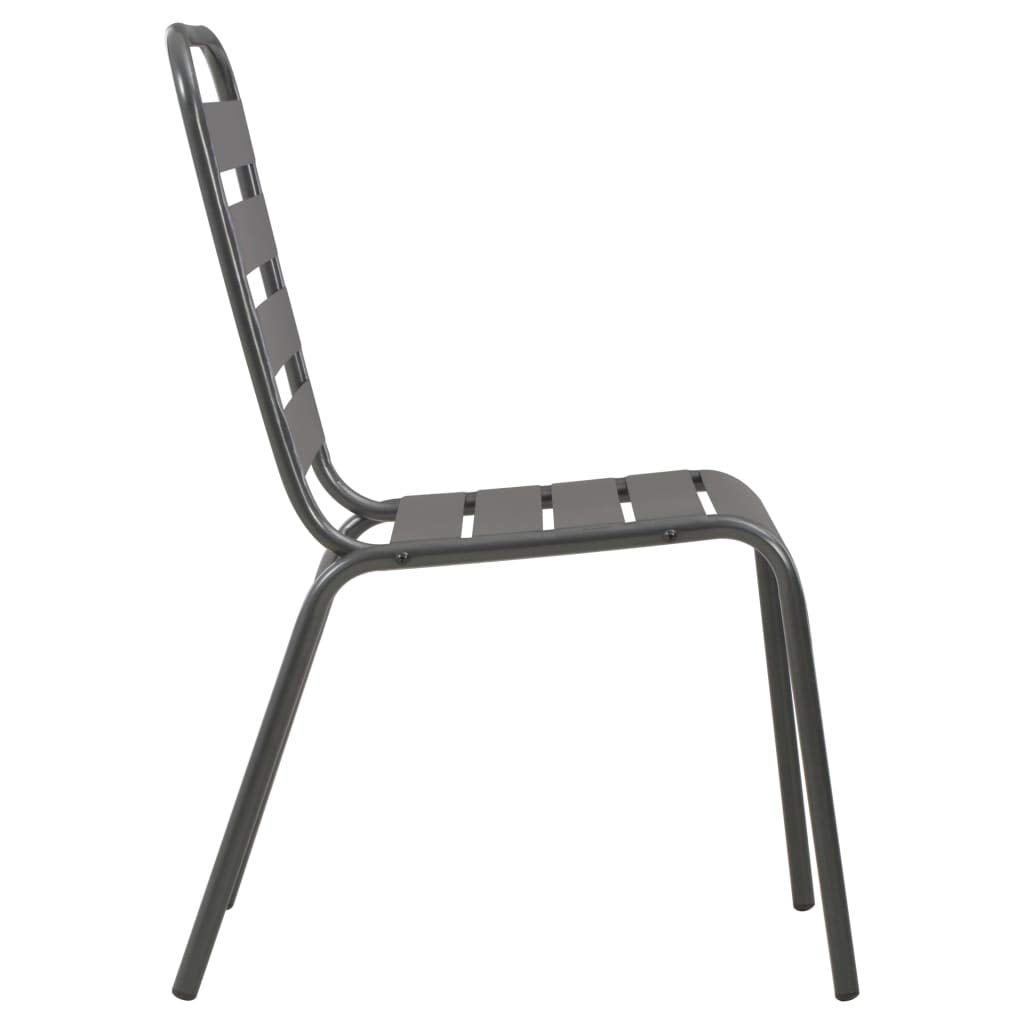 Stackable Outdoor Chairs Set of 2 Steel Gray T734509