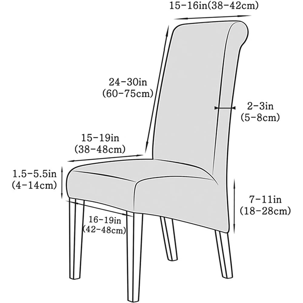Black 2PCS Waterproof PU Leather Dining Chair Slipcovers Q150743