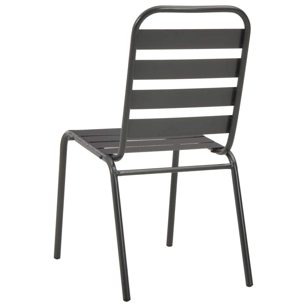 Stackable Outdoor Chairs Set of 2 Steel Gray T734509