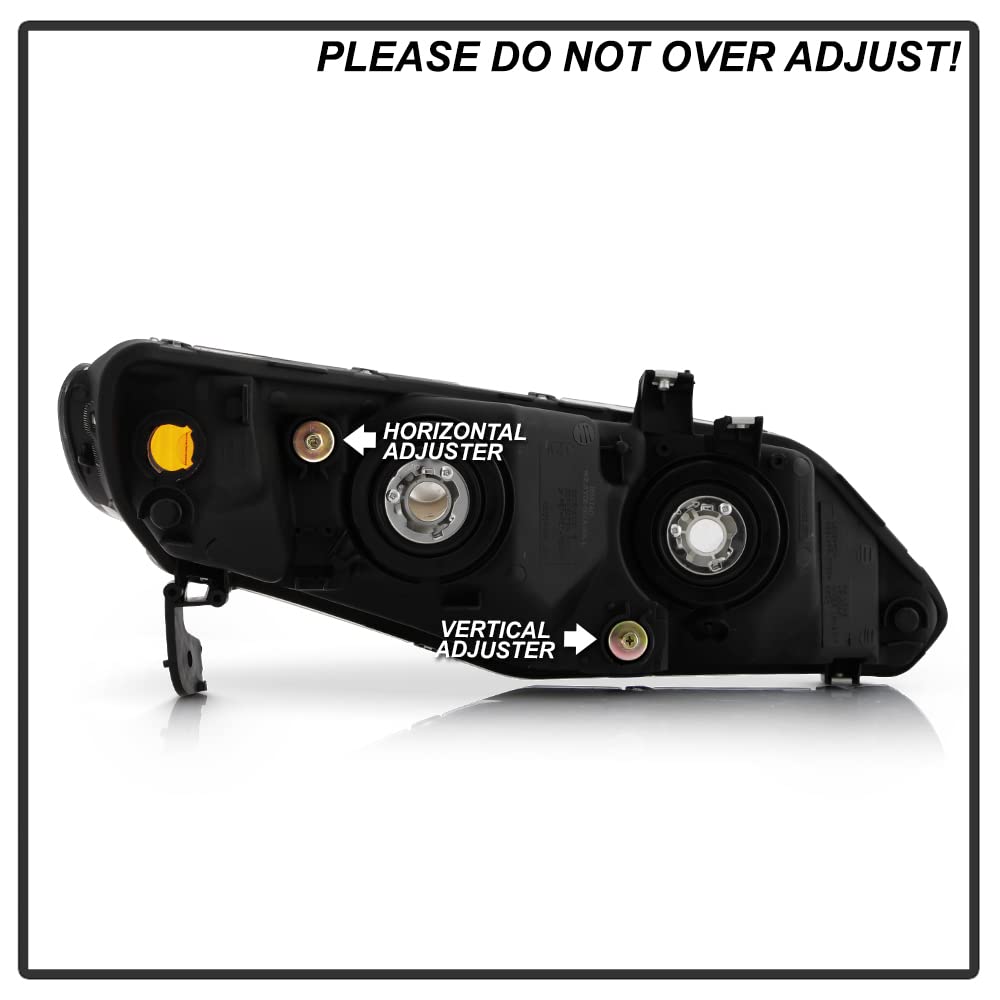 Black Housing Headlights Headlamps Assembly Pair L607