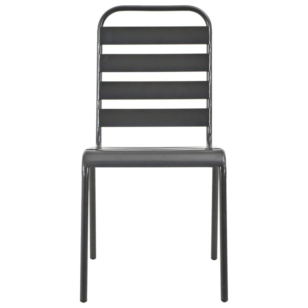 Stackable Outdoor Chairs Set of 2 Steel Gray T734509