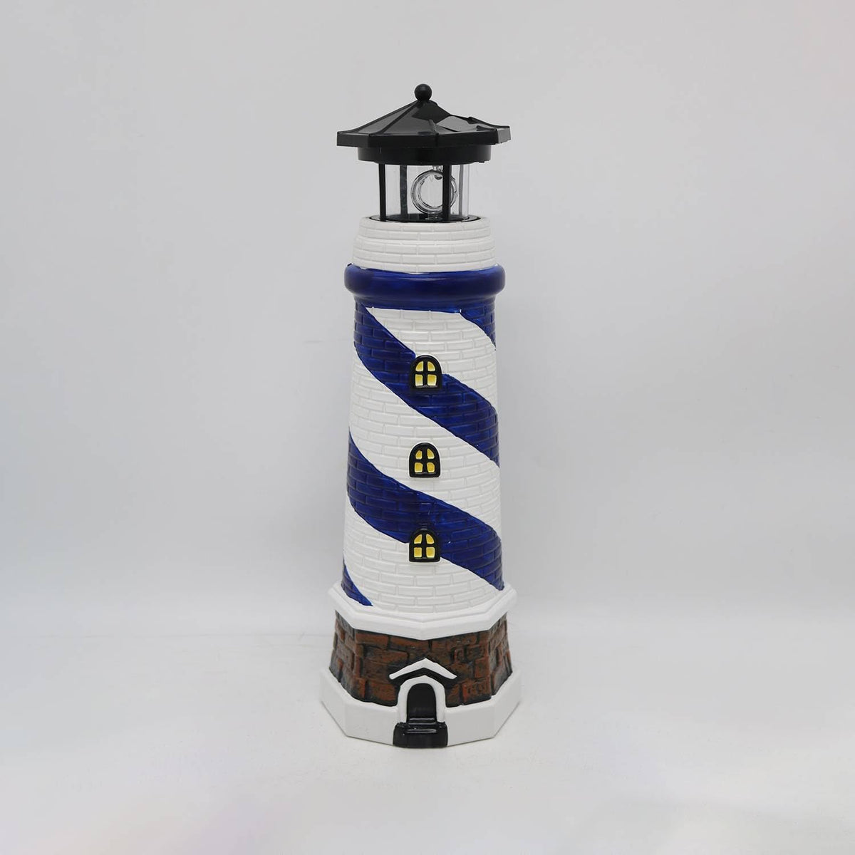 Solar LED Lighthouse Lamp 14.5 Inches Blue X10558