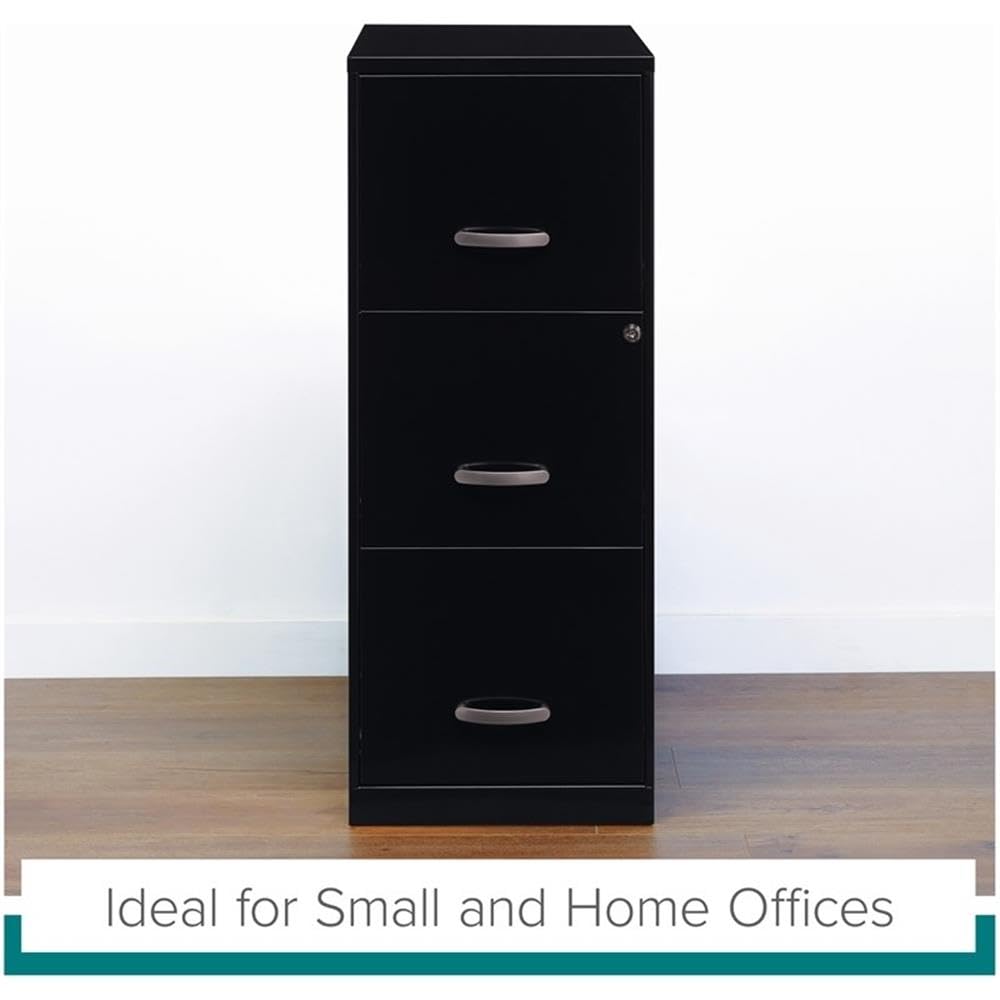 3 Drawer Black Metal Filing Cabinet C623923