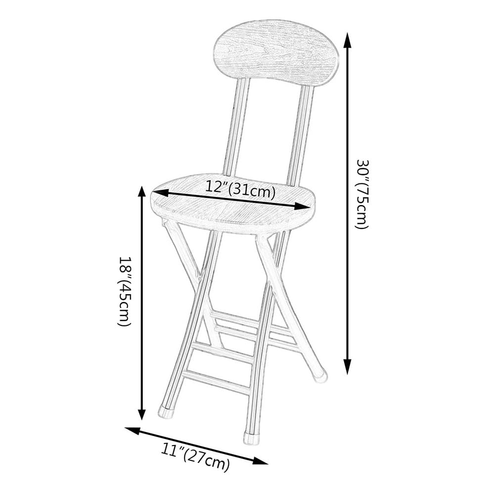 18 Inch Black Folding Bar Stool with Backrest and Footrest S3047