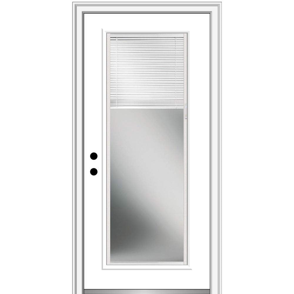 Primed Steel Right-Hand Inswing Full Lite Prehung Front Door 36" x 80" F8968