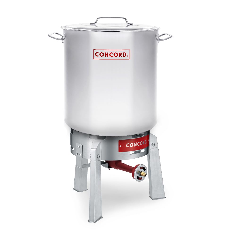 40 Quart Stainless Steel Stock Pot + Single Propane Stove Z72423