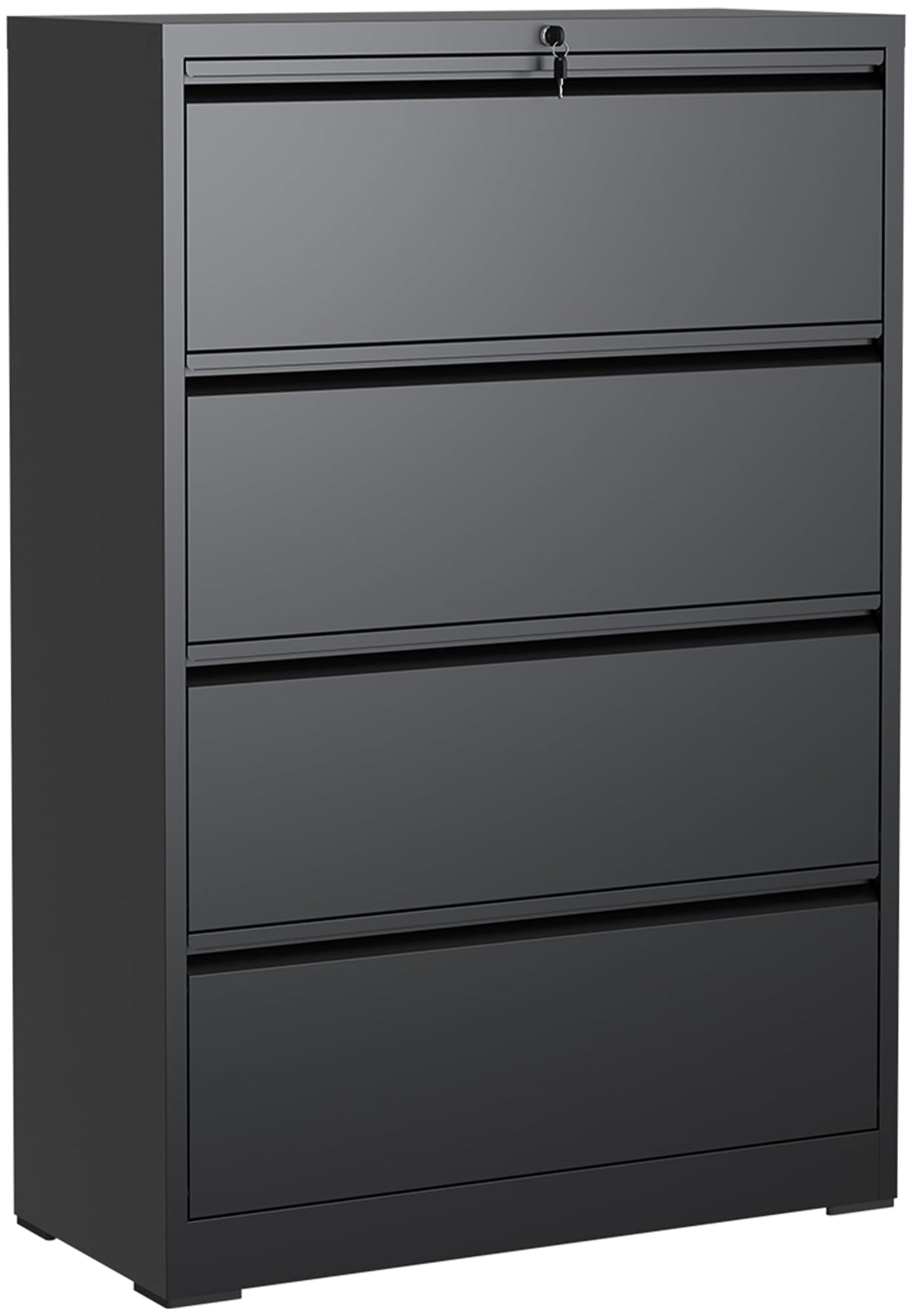 4 Drawer Black Lateral File Cabinet with Lock P3158