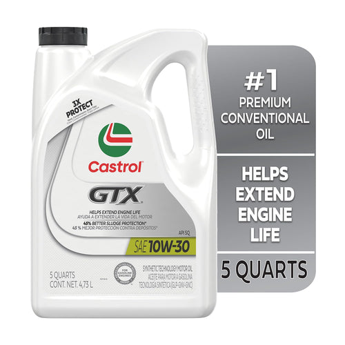 10W-30 Conventional Motor Oil, 5 Quarts U3095
