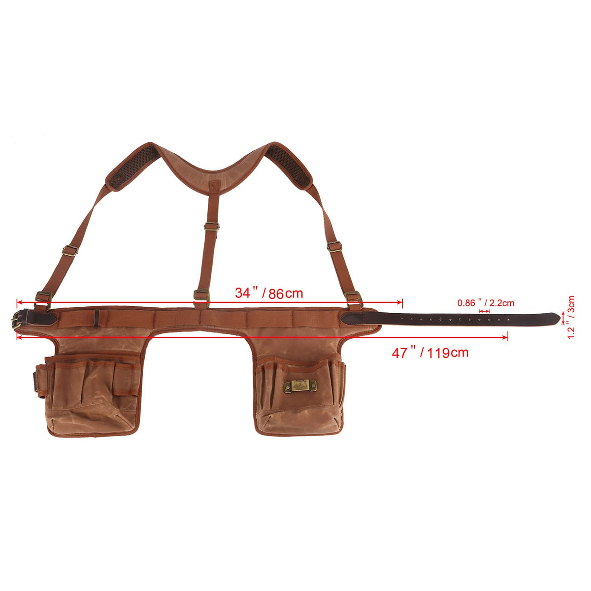 Tool Belt Bag with Suspenders 5+ Pockets N3532