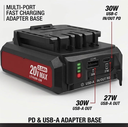 20V Max 2.0Ah Lithium-Ion Battery Pack with Dual USB Ports C604