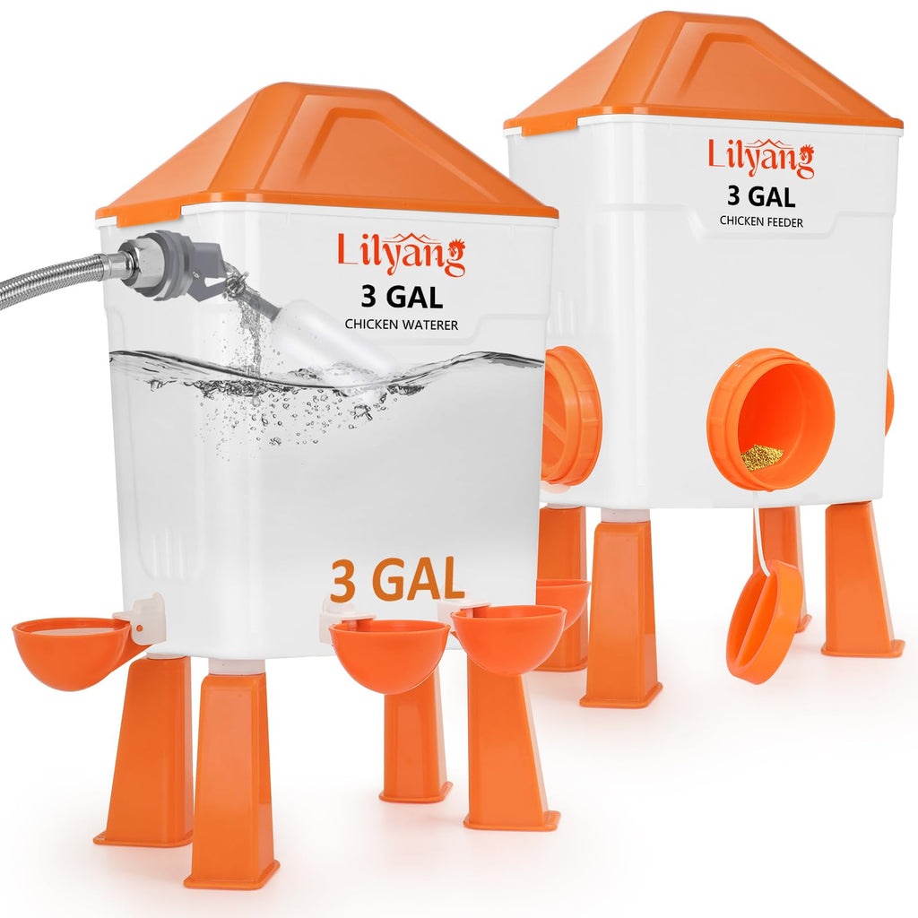 3 Gallon Automatic Chicken Waterer & Feeder Set U2040