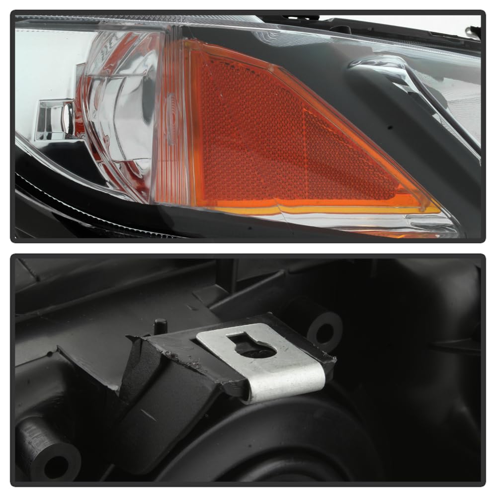 Black Housing Headlights Headlamps Assembly Pair L607