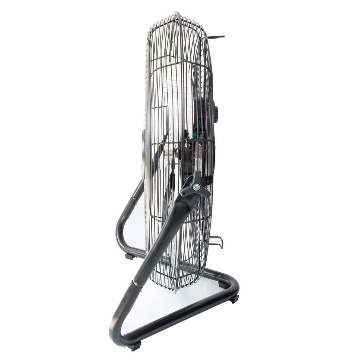 20" 3-Speed Tiltable Black Steel Floor Fan A257
