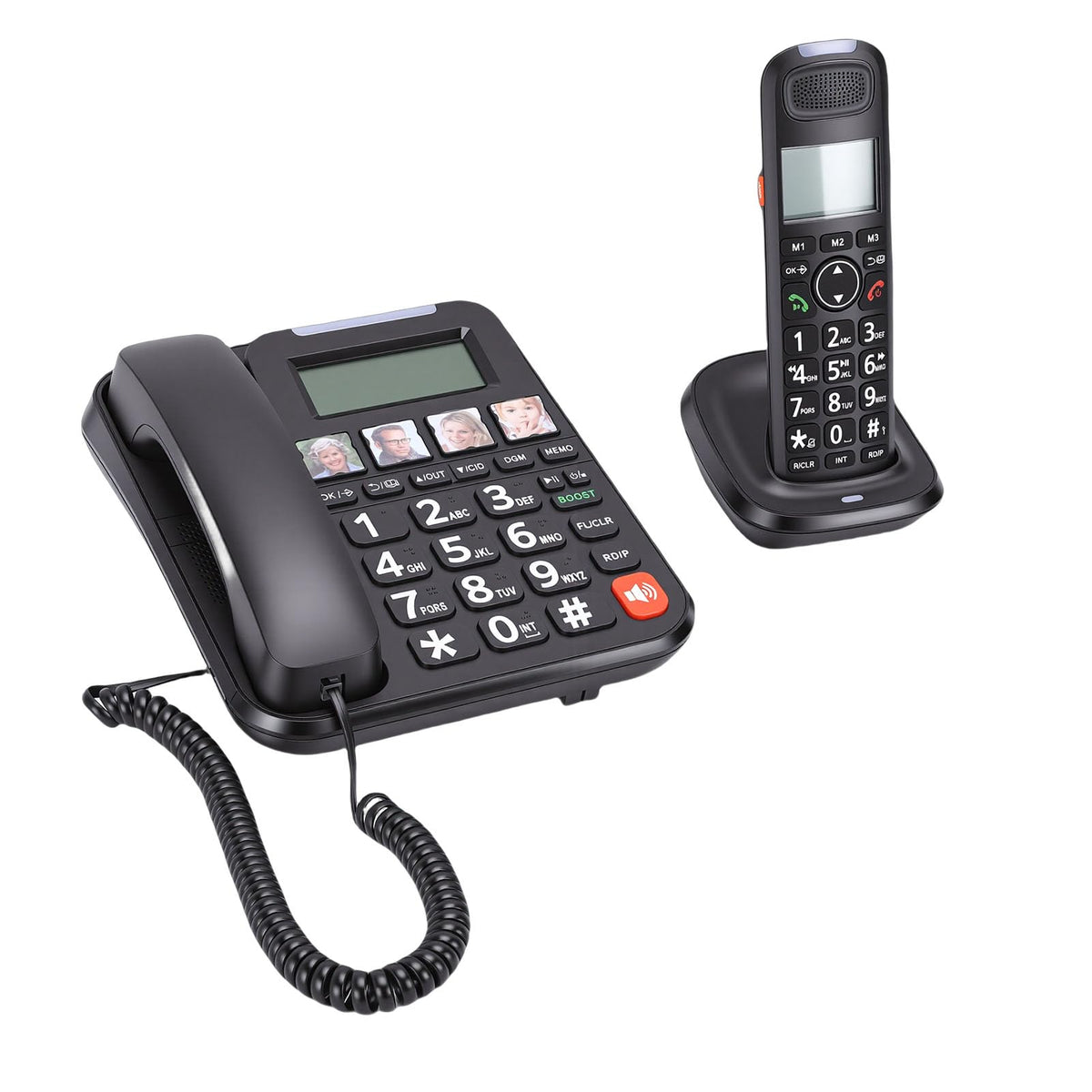 Expandable Corded/Cordless Phone System with Big Buttons Y53243