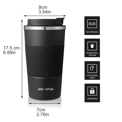 2 Pack 17oz Insulated Travel Coffee Mug with Lid P863