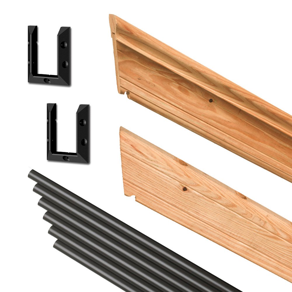 6 ft. Southern Yellow Pine Stair Rail Kit with Black Balusters Q34910
