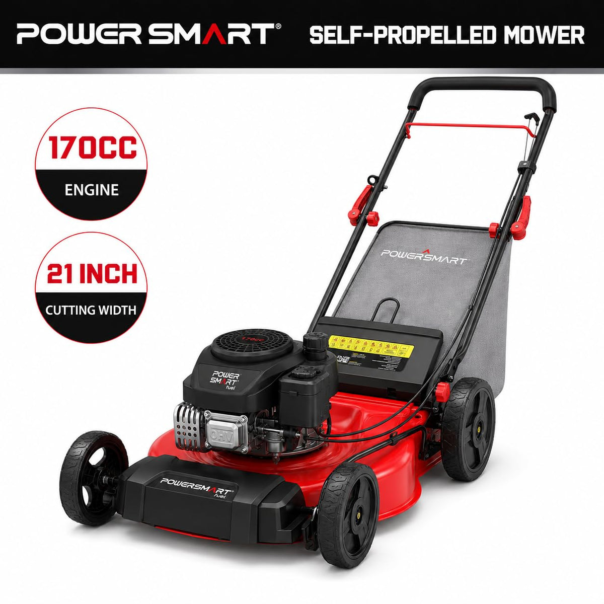 21-Inch 3-in-1 Gas Self-Propelled Lawn Mower T576