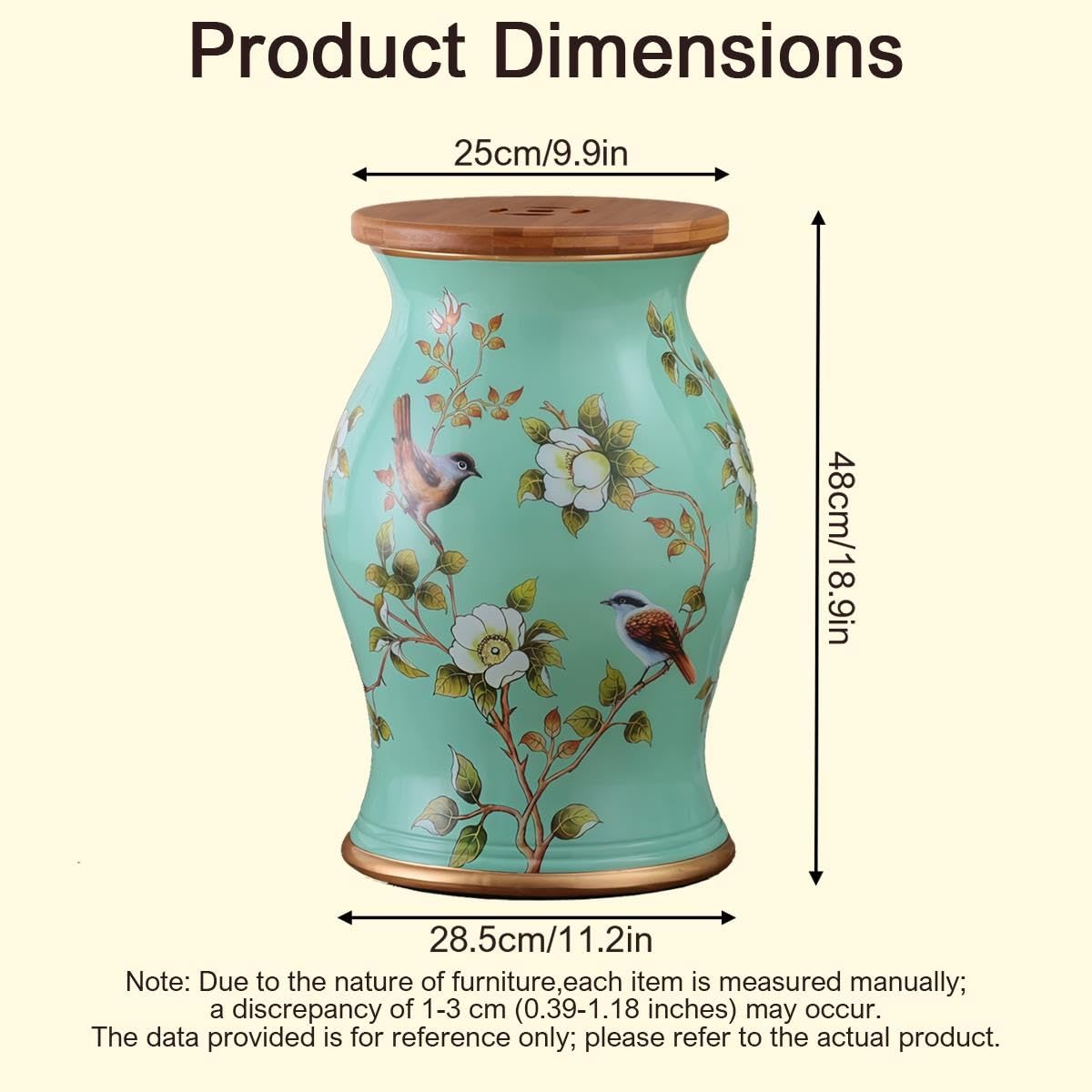Ceramic Garden Stool Hand-Painted Drum Stool L526