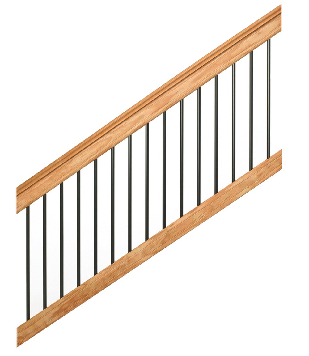 6 ft. Southern Yellow Pine Stair Rail Kit with Black Balusters Q34910