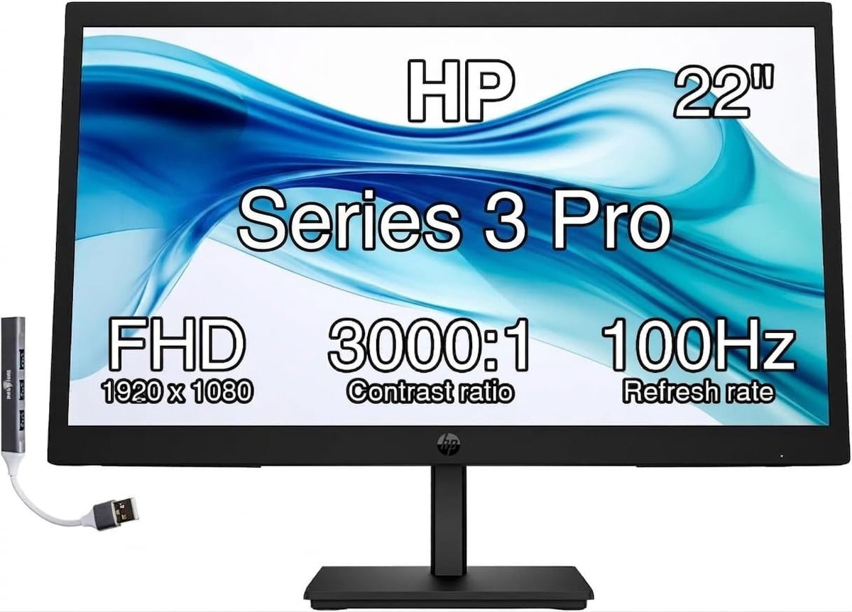22" FHD VA Monitor with 5ms, Anti Glare, VESA Mount, HDMI, Black J3864