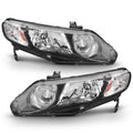 Black Housing Headlights Headlamps Assembly Pair L607
