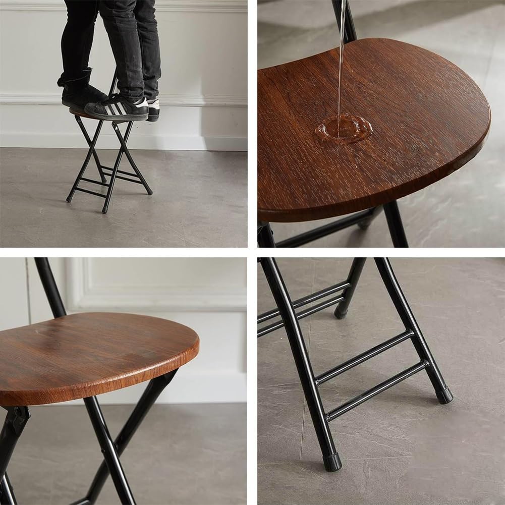 18 Inch Black Folding Bar Stool with Backrest and Footrest S3047