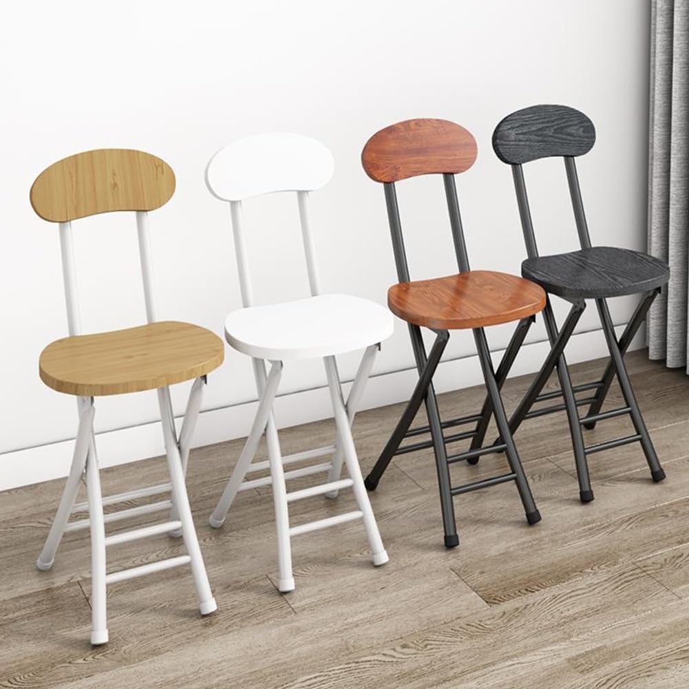 18 Inch Black Folding Bar Stool with Backrest and Footrest S3047