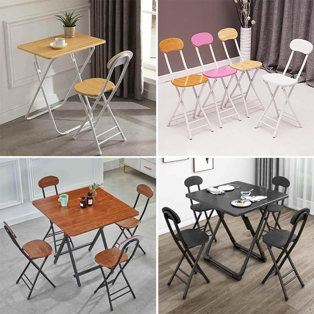 18 Inch Black Folding Bar Stool with Backrest and Footrest S3047