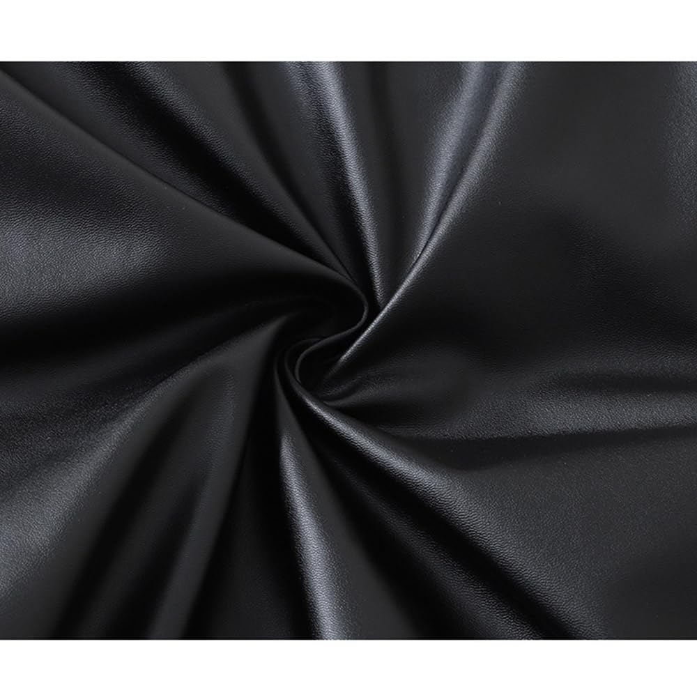 Black 2PCS Waterproof PU Leather Dining Chair Slipcovers Q150743