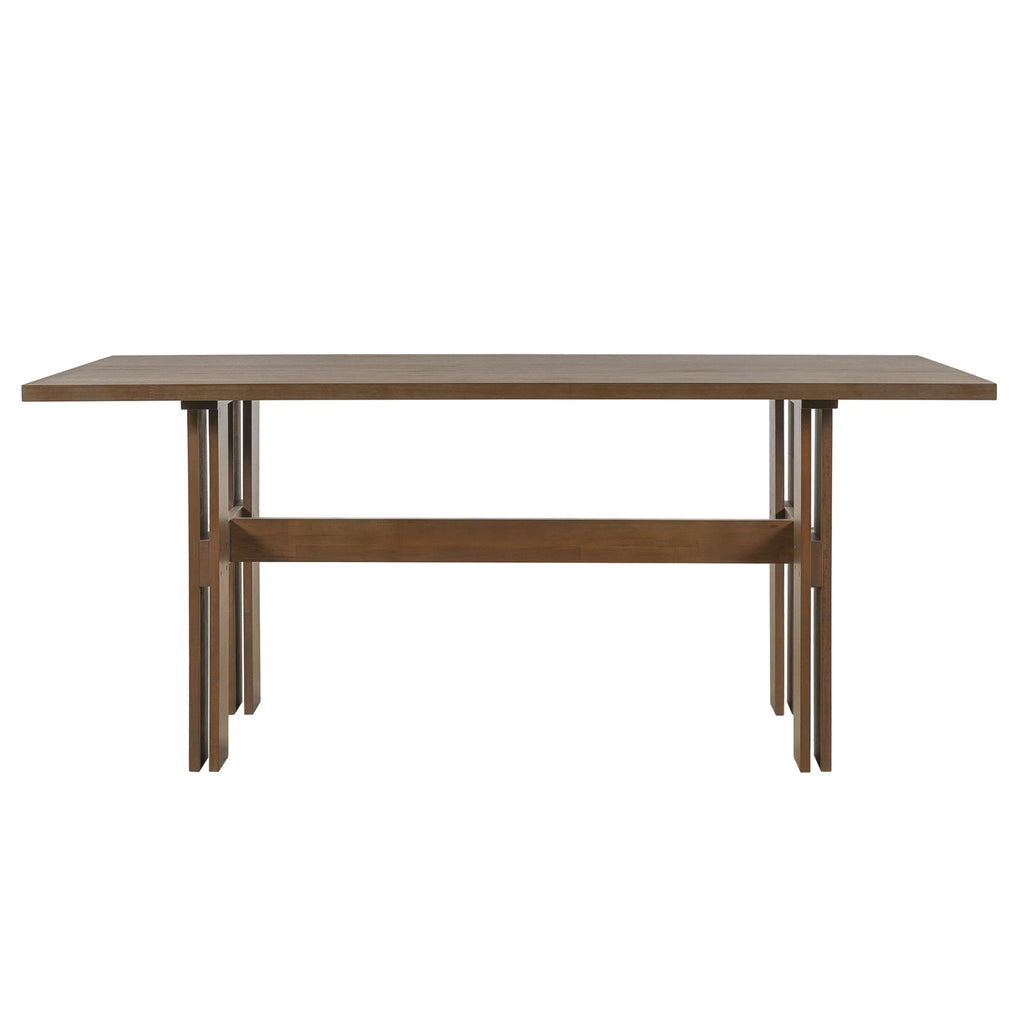 7-Piece Rubber Wood Dining Table Set with Chairs M429