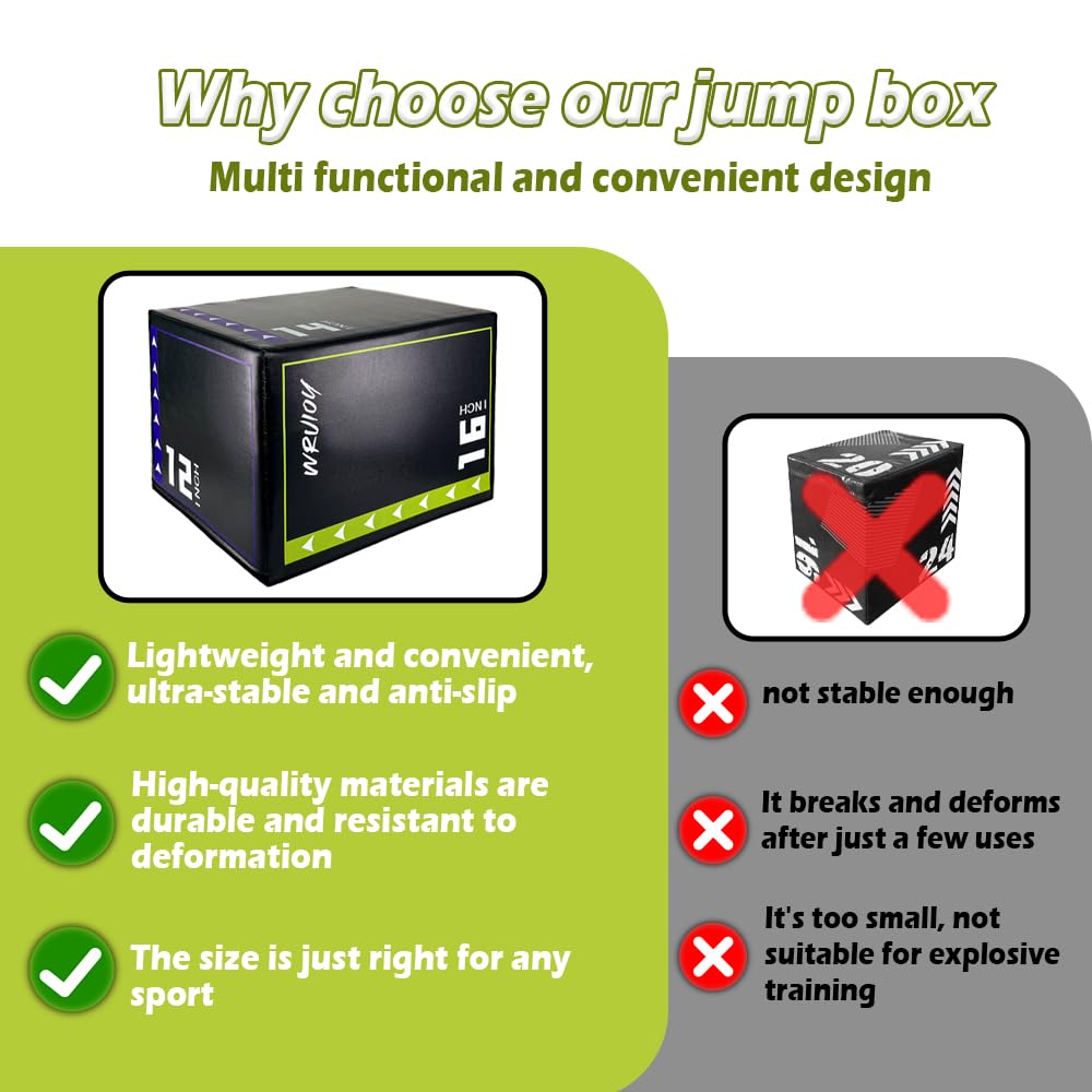 3-in-1 Non Slip Foam Plyometric Jump Box S107