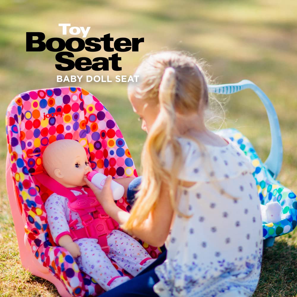 Toy Booster Seat & Doll Car Seat with Five-Point Harness, Pink T308