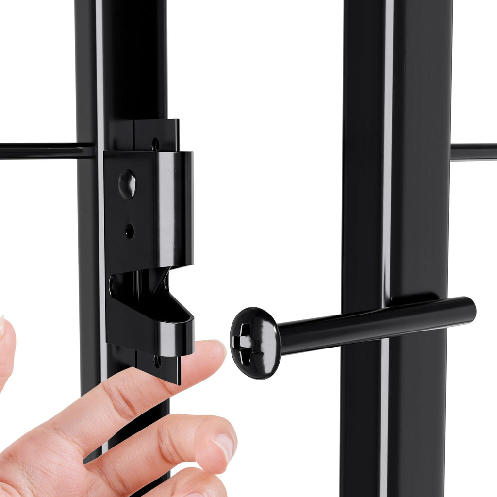40 Inch 16 Panel Metal Garden Fence with Self-Locking Gate Q991