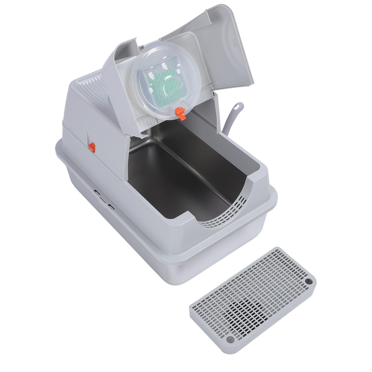 Enclosed Stainless Steel Extra Large Cat Litter Box U744