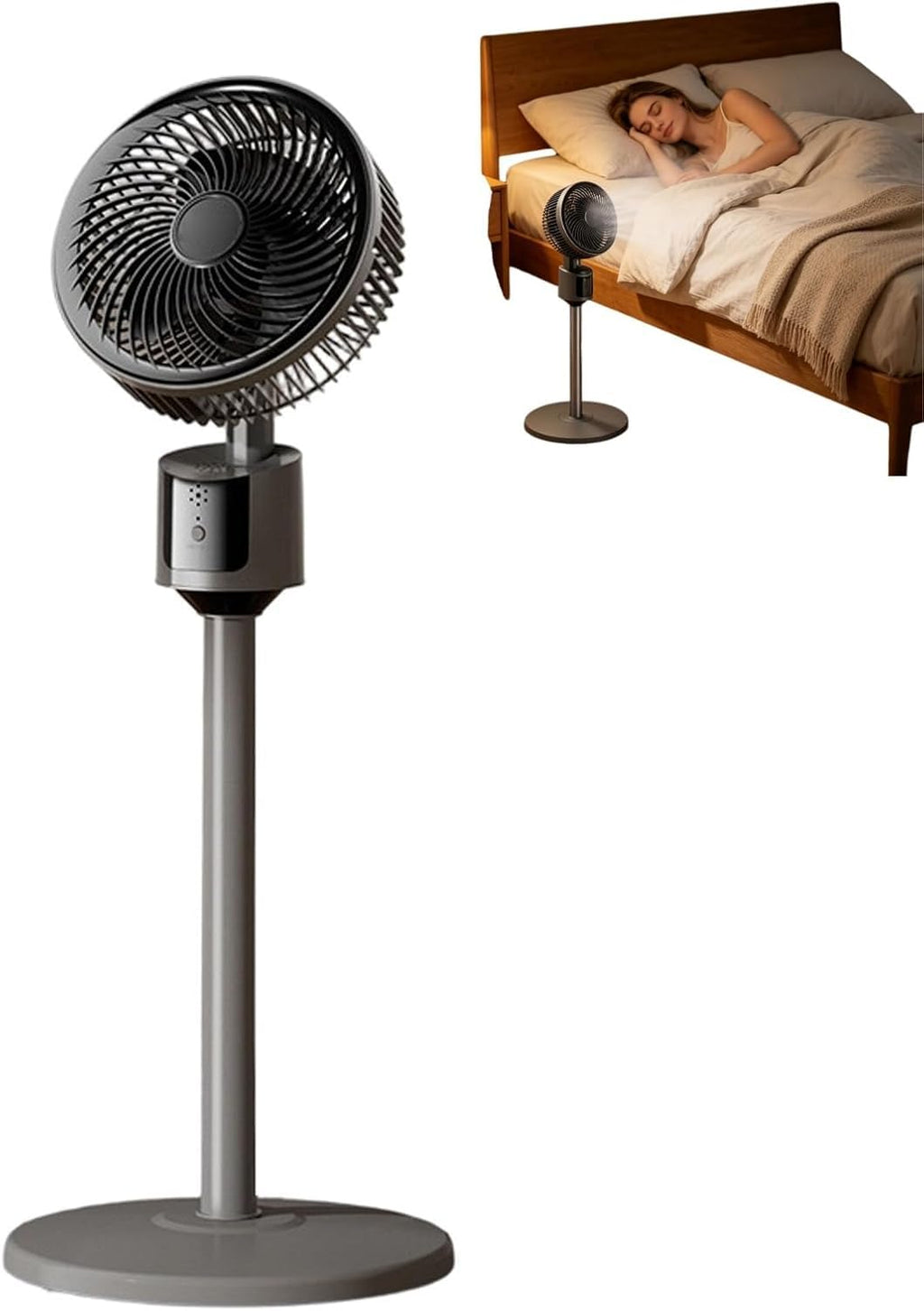 Standing Fan with 90° Oscillation, 3 Speeds, Adjustable Height Q90841
