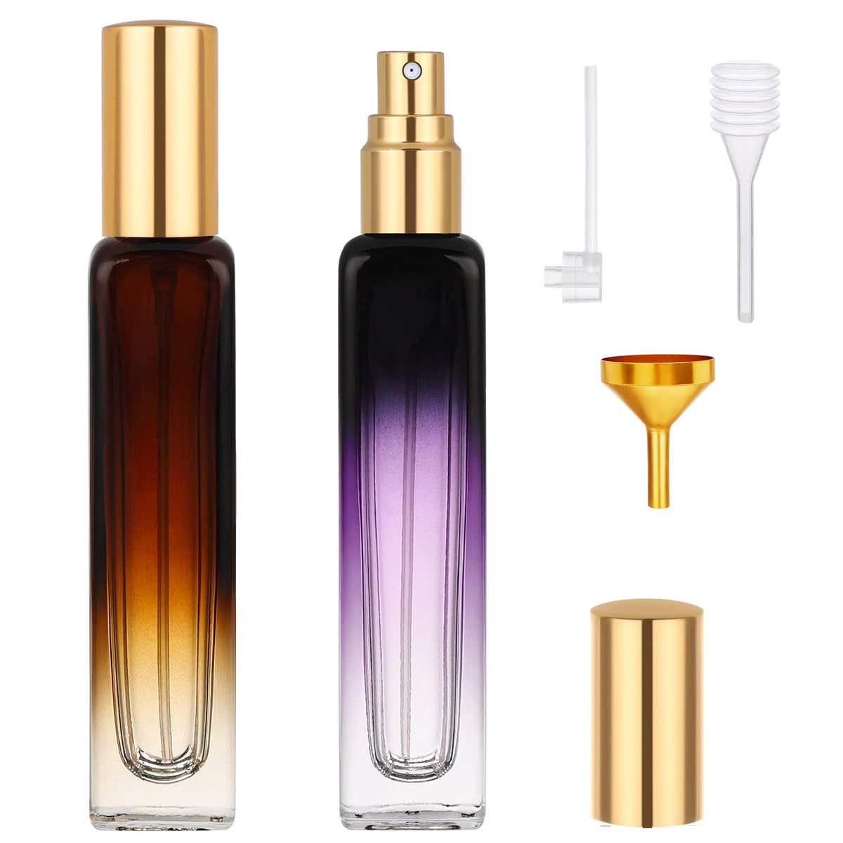 0.5oz 2pcs Empty Glass Perfume Atomizer Spray Bottles V21687