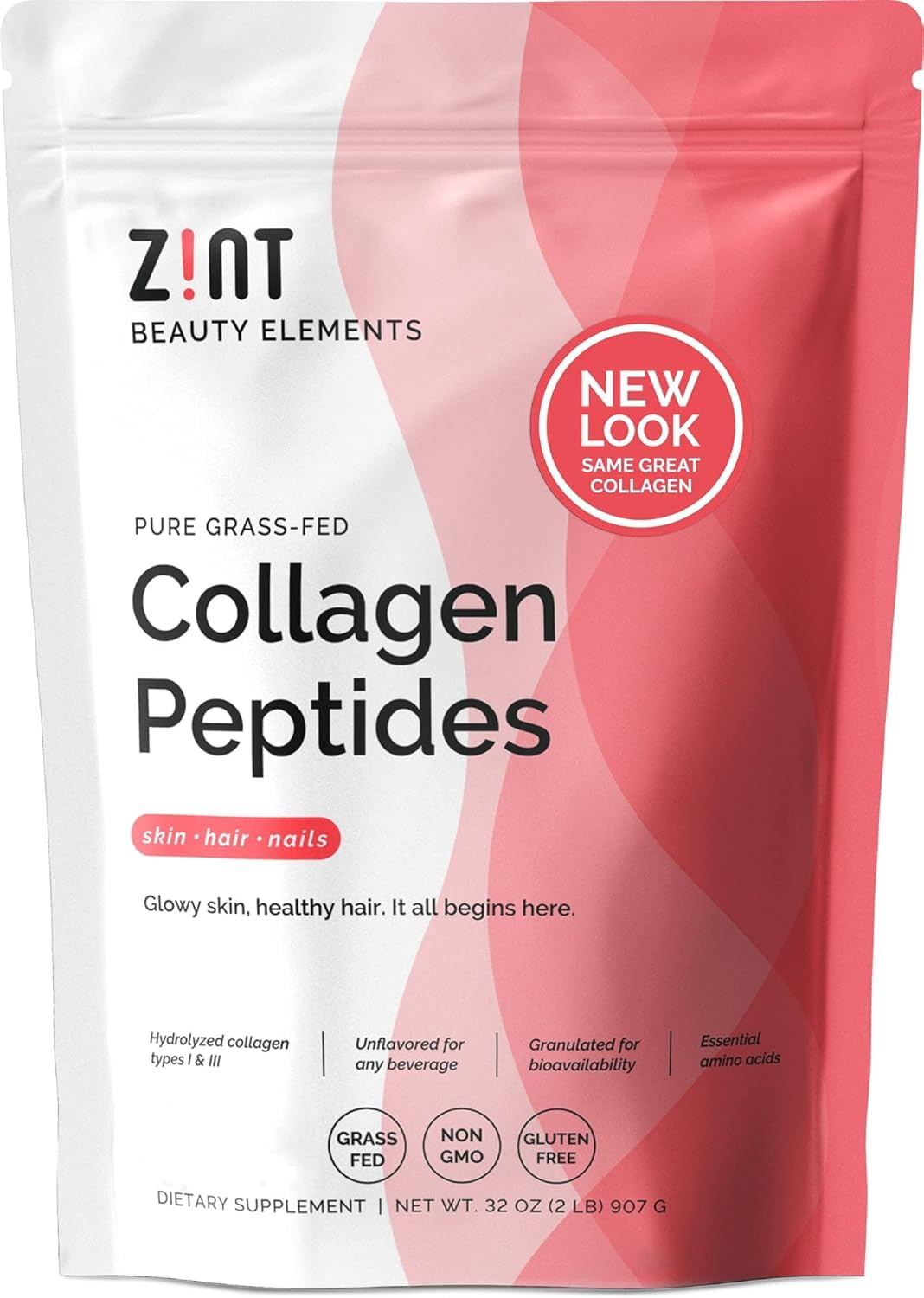Grass-Fed Hydrolyzed Collagen Peptides Powder 32 oz Unflavored X635