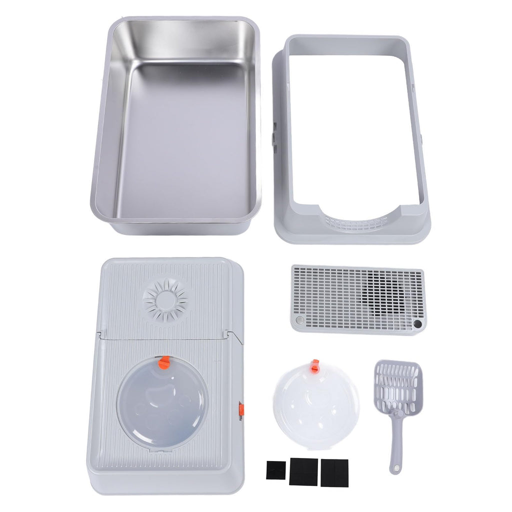 Enclosed Stainless Steel Extra Large Cat Litter Box U744