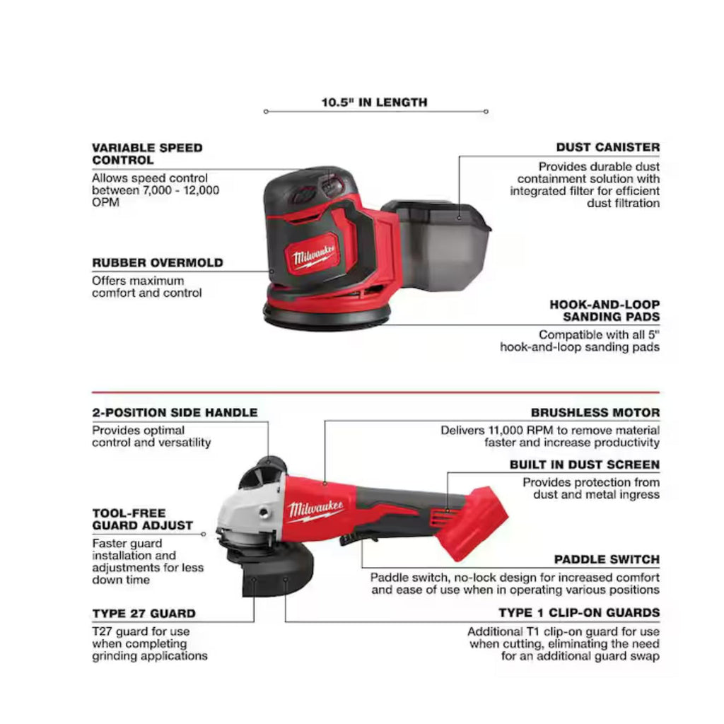 18V Cordless Power Tool Combo Kit, 8-Tool Set, 3 Batteries O64818