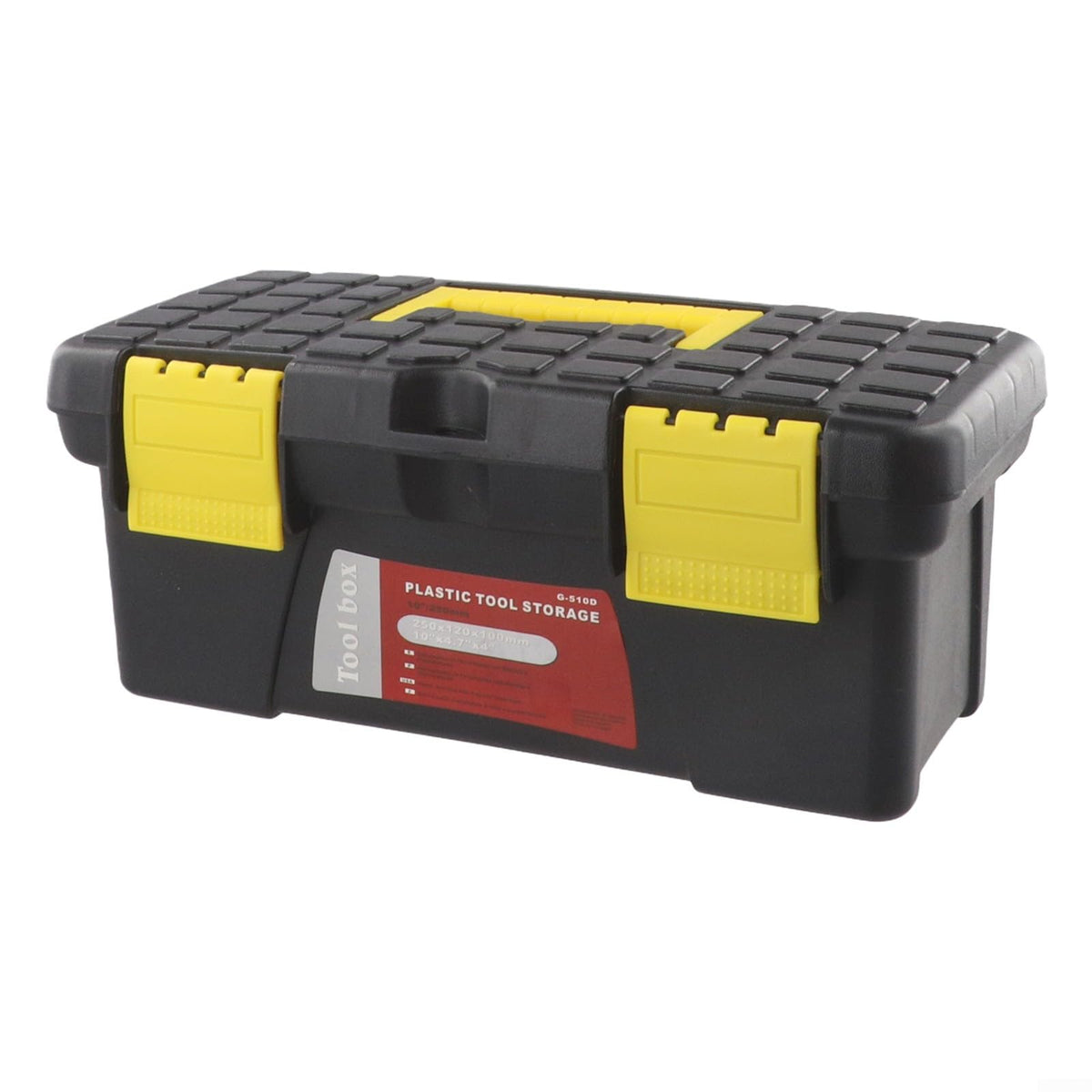 10 Inch Black Plastic Toolbox Storage Case S126404