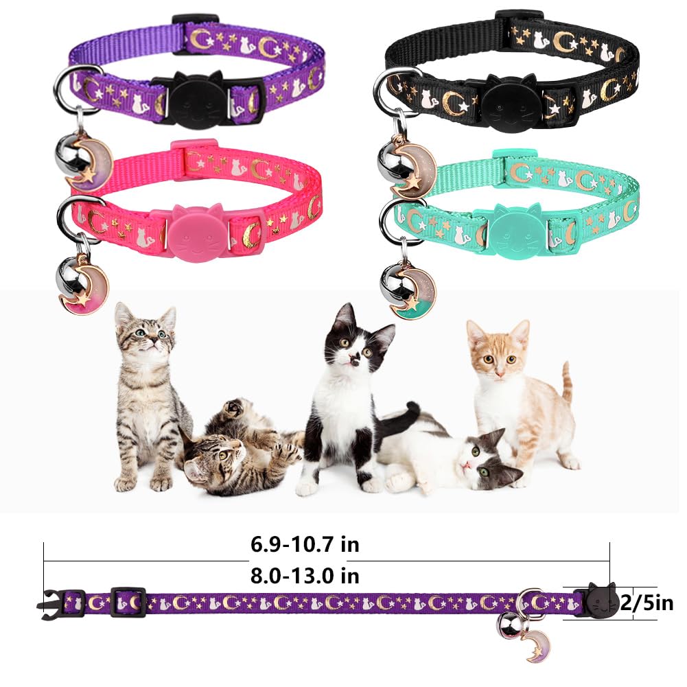 Breakaway Cat Collar with Bells 4PCS N892