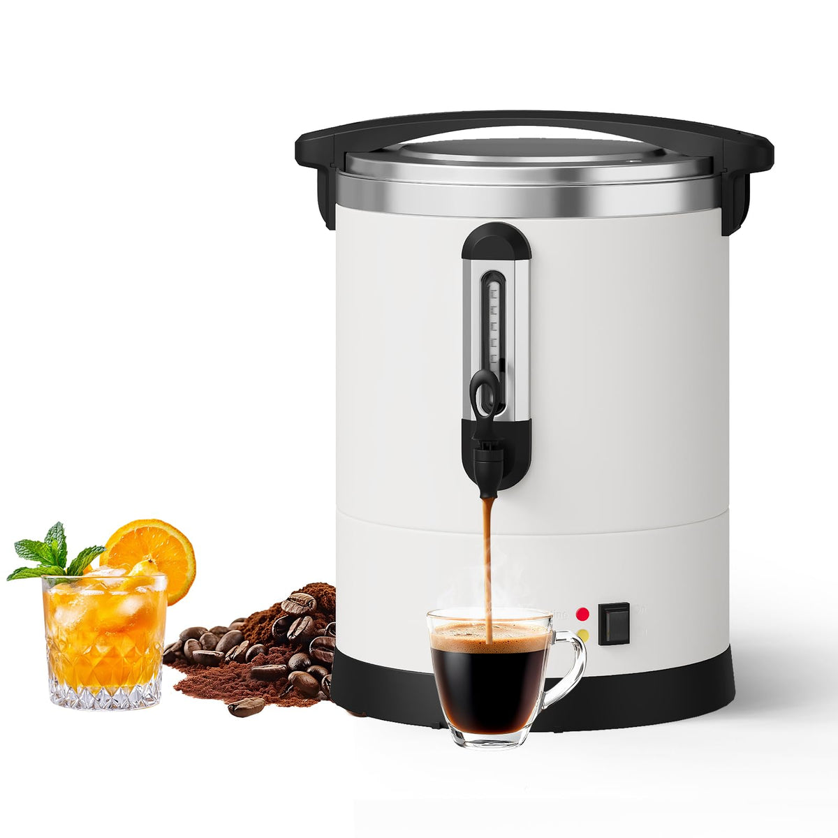 12L 80-Cup Double-Wall Stainless Steel Electric Coffee Urn H7366