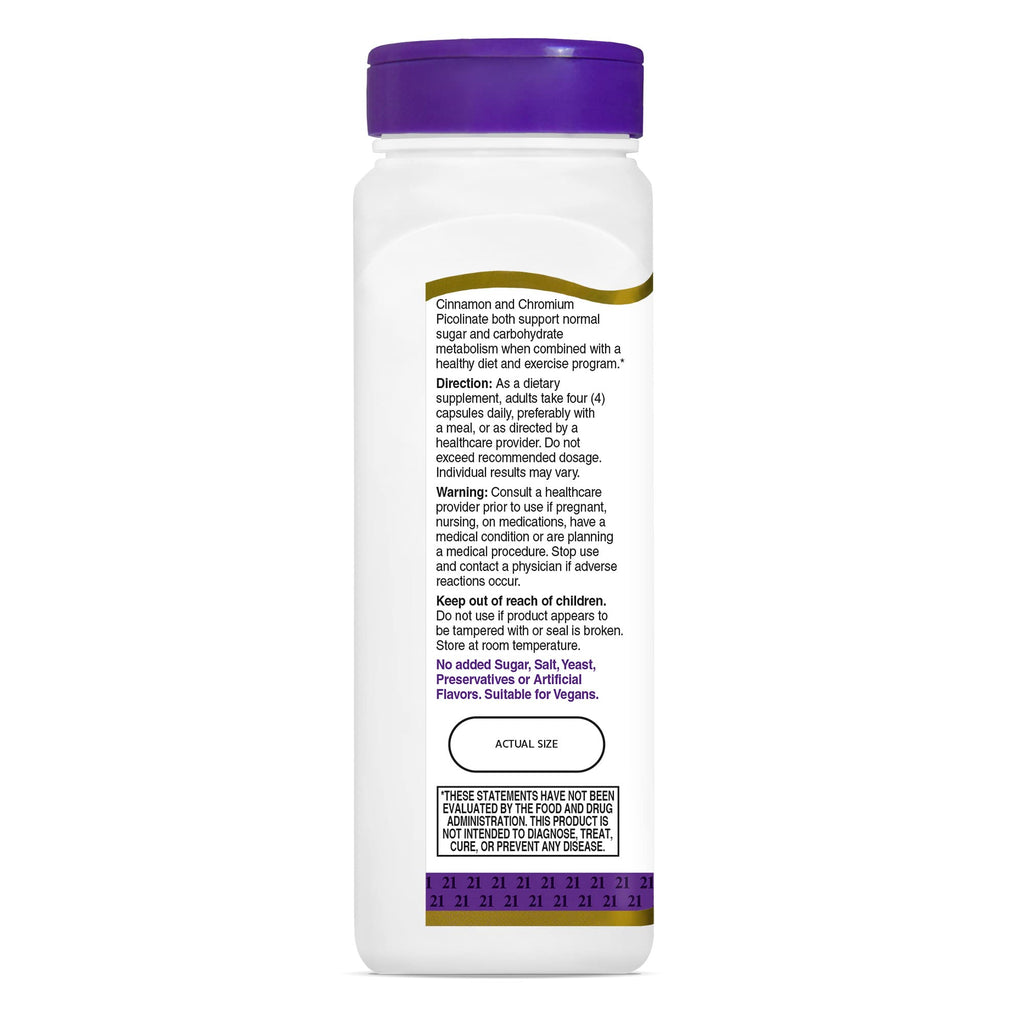 Cinnamon 2000mg Chromium Capsules 120 Count D779757
