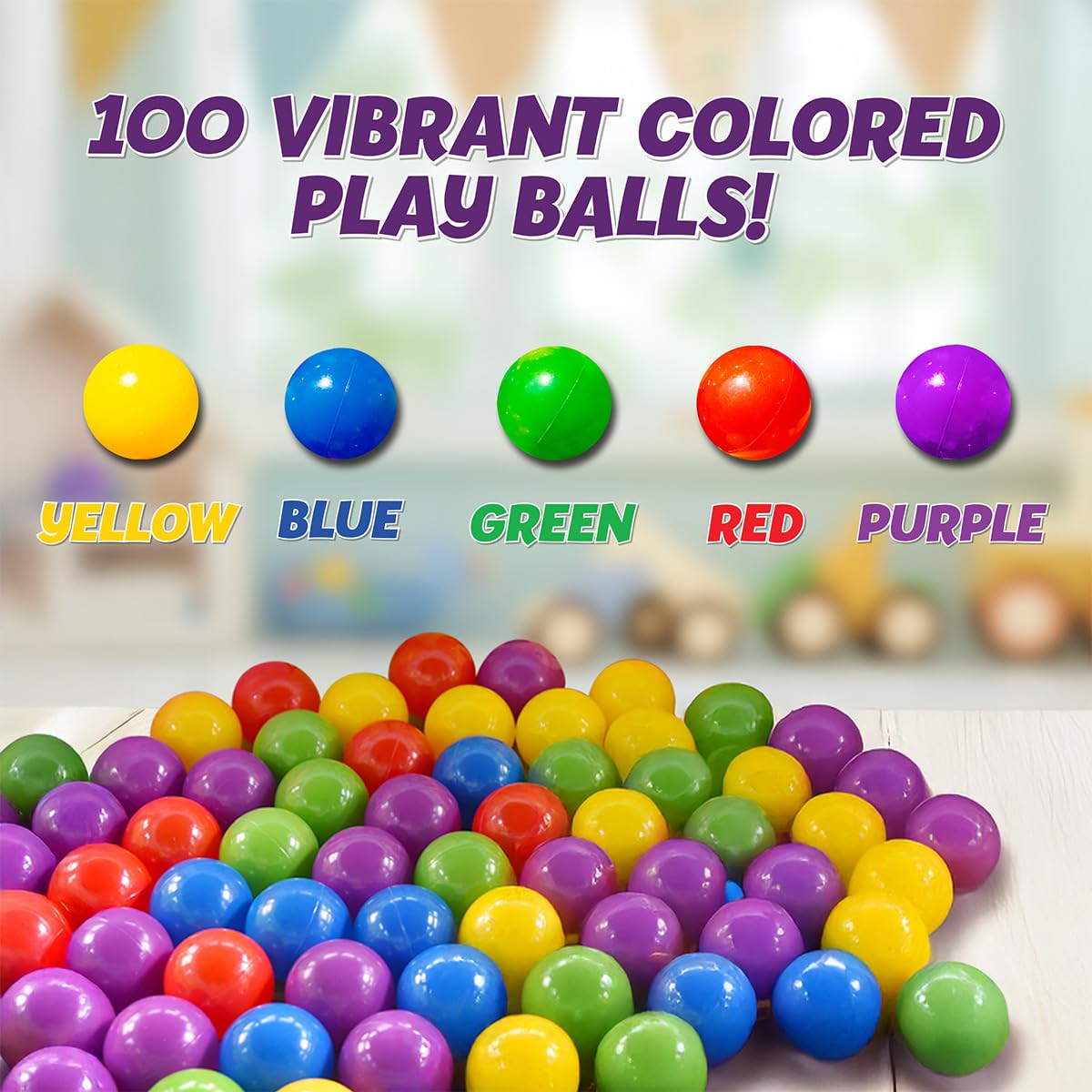 100 Count Multi Colored Play Balls K2442