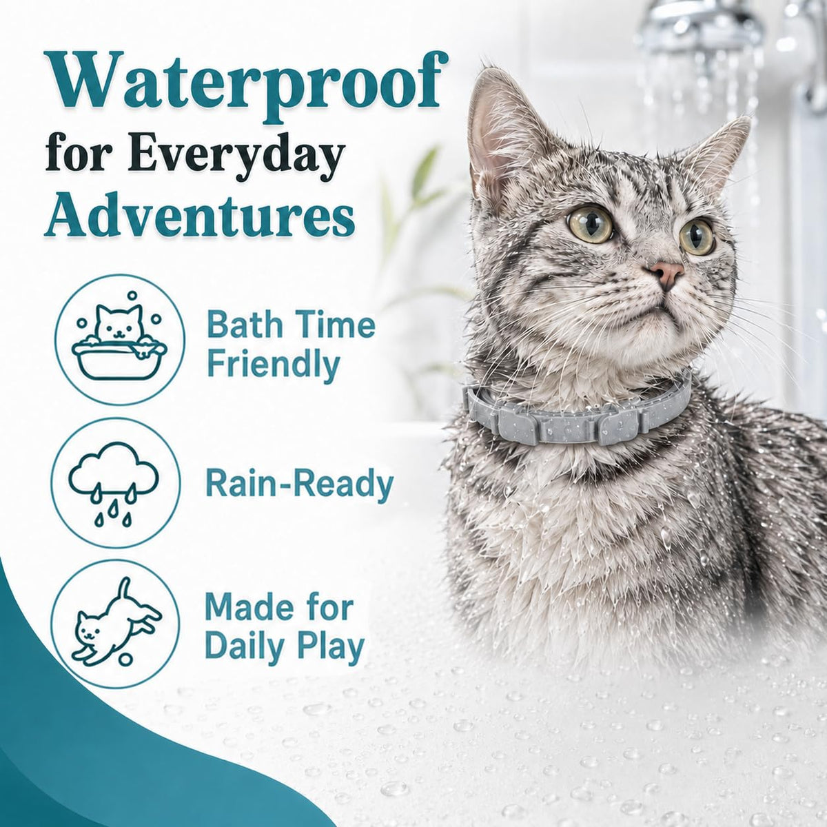 Natural Flea and Tick Collar for Cats, 4 Pack H650