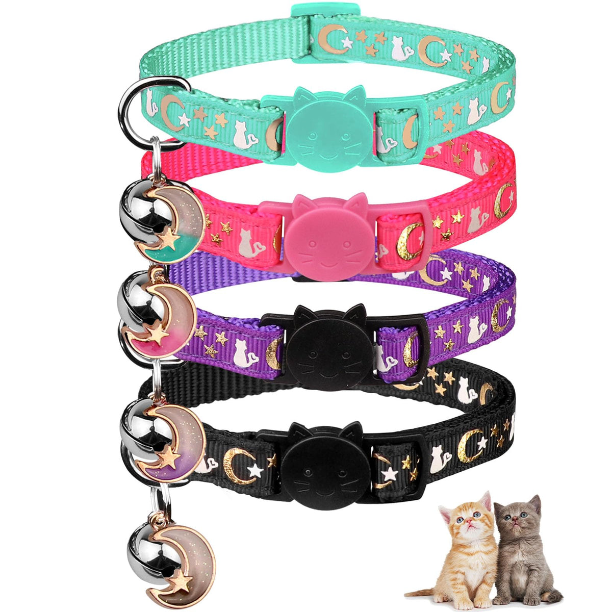 Breakaway Cat Collar with Bells 4PCS N892