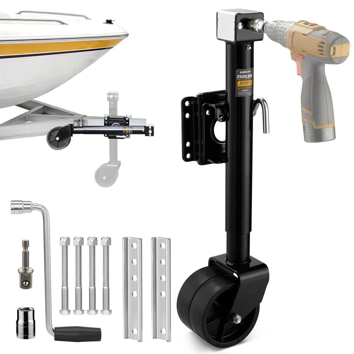 Heavy Duty Trailer Jack with Dual Wheel C8844