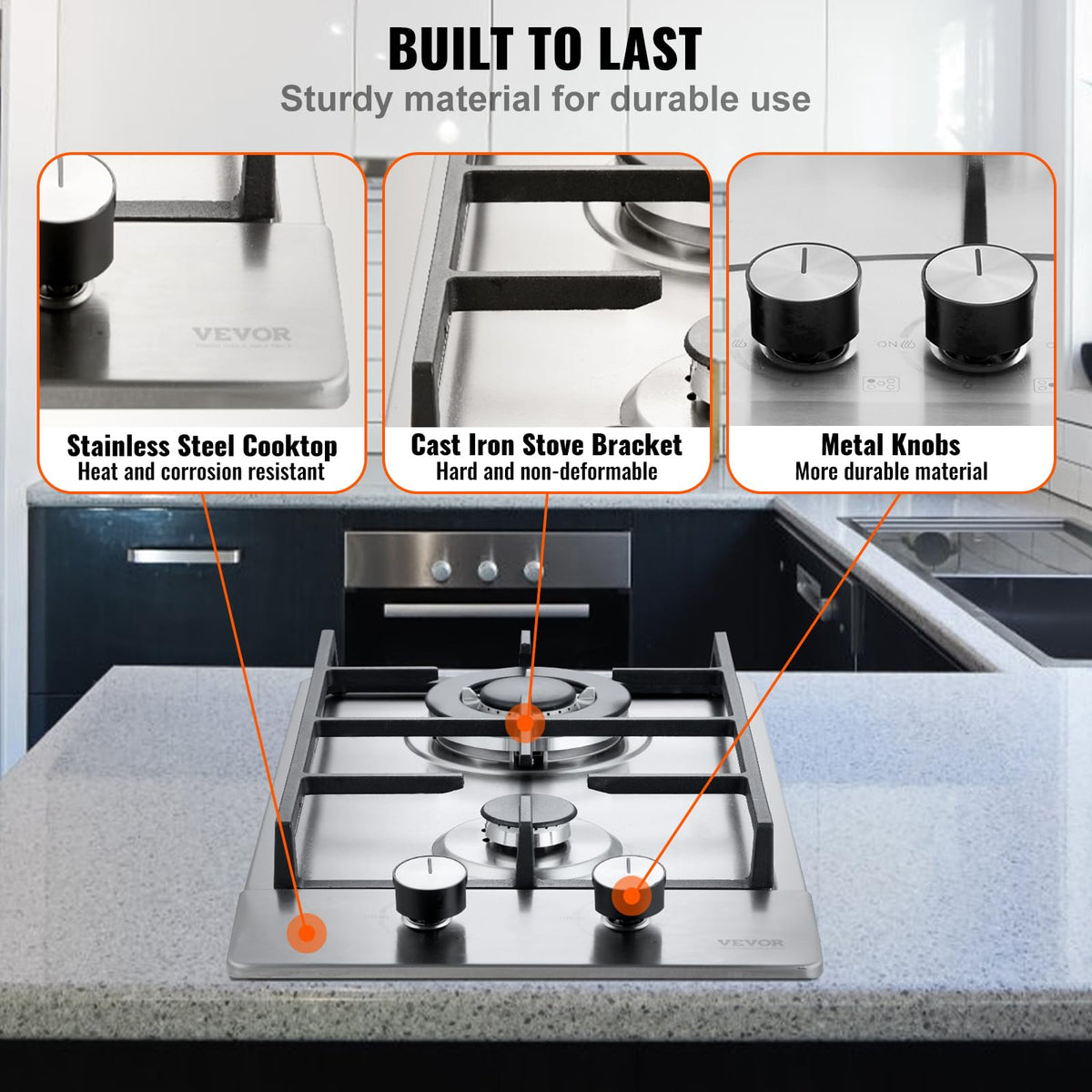 12 inch 2 Burners Stainless Steel Gas Cooktop B163916