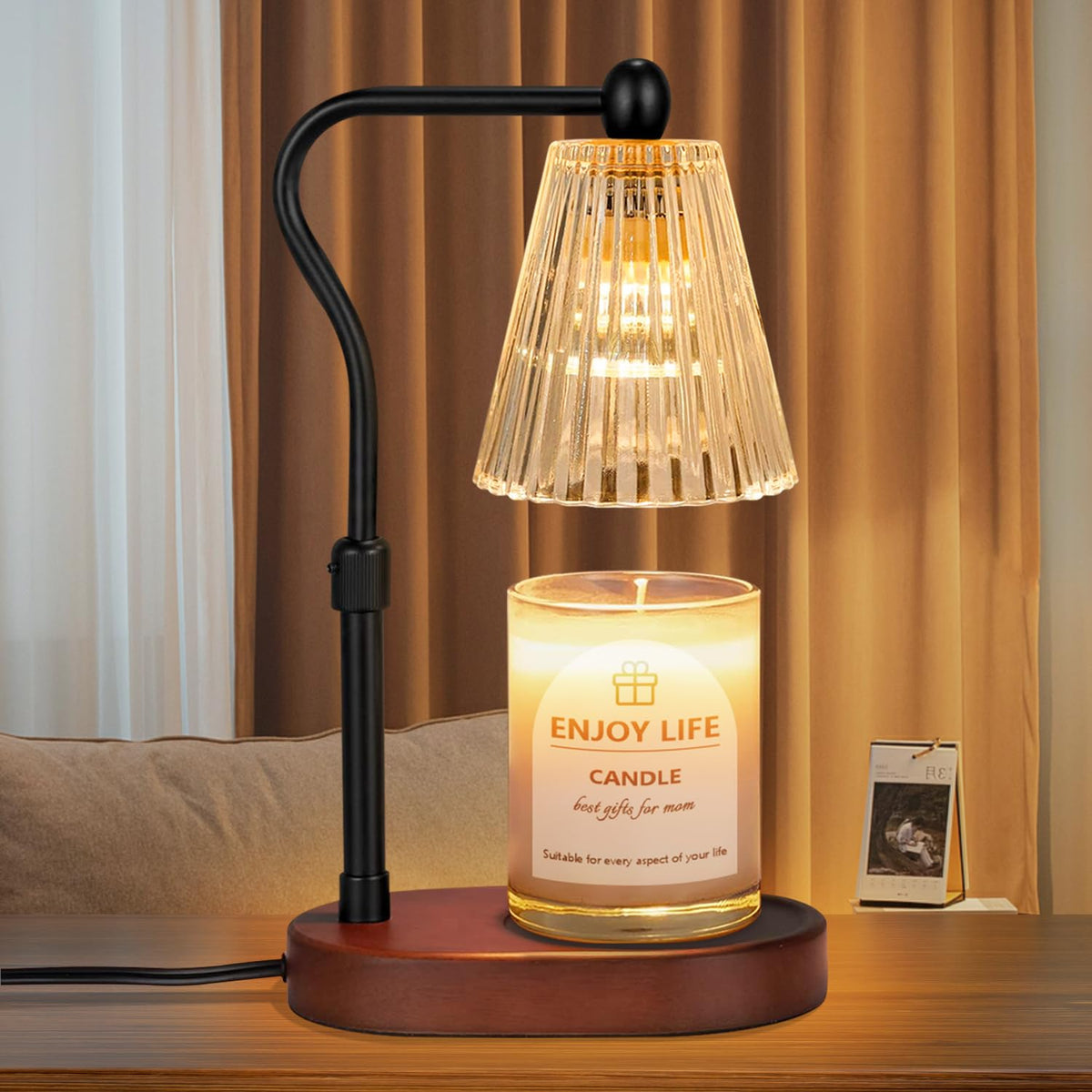 Candle Warmer Lamp with Timer Dimmer Adjustable Height W67628